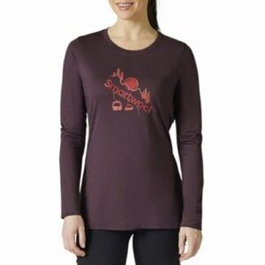 Smartwool merino sport 150 chair lift long sleeve graphic tee XS woodsmoke wool